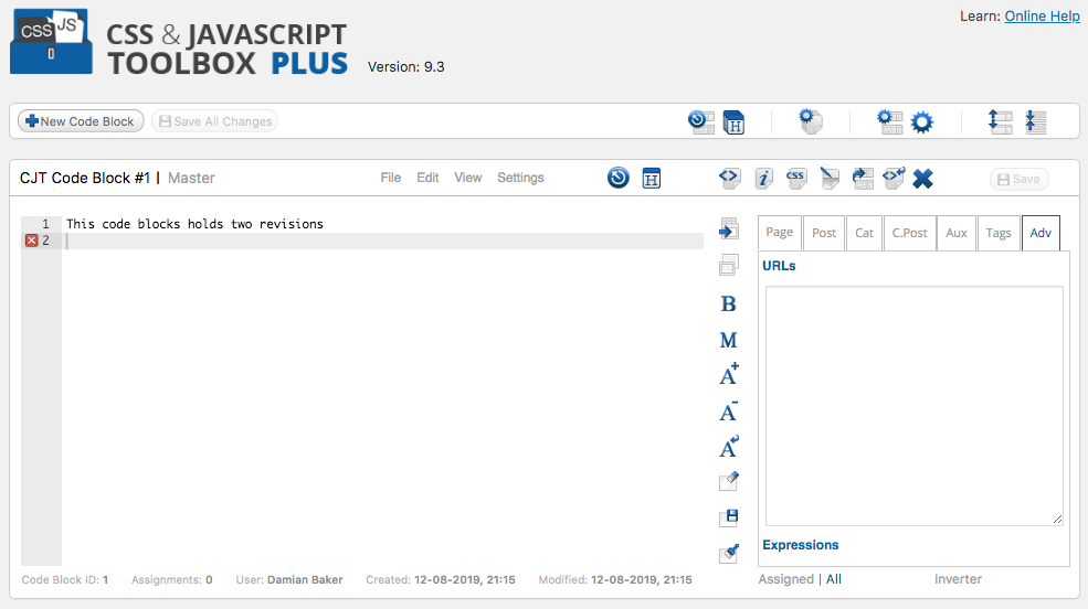 Code Block screenshot